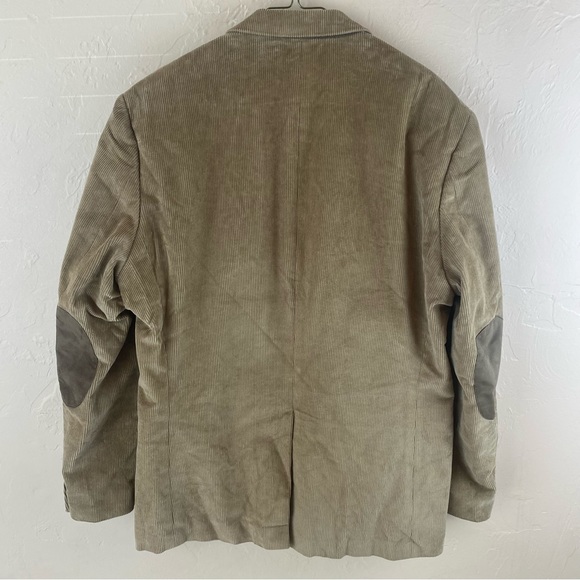 Chaps Brown Tan Corduroy Blazer Sport Coat Patch Elbow Size 40R - Picture 7 of 11